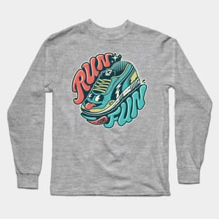 Run 4 Fun - Fitness Motivation Cartoon 03 Long Sleeve T-Shirt